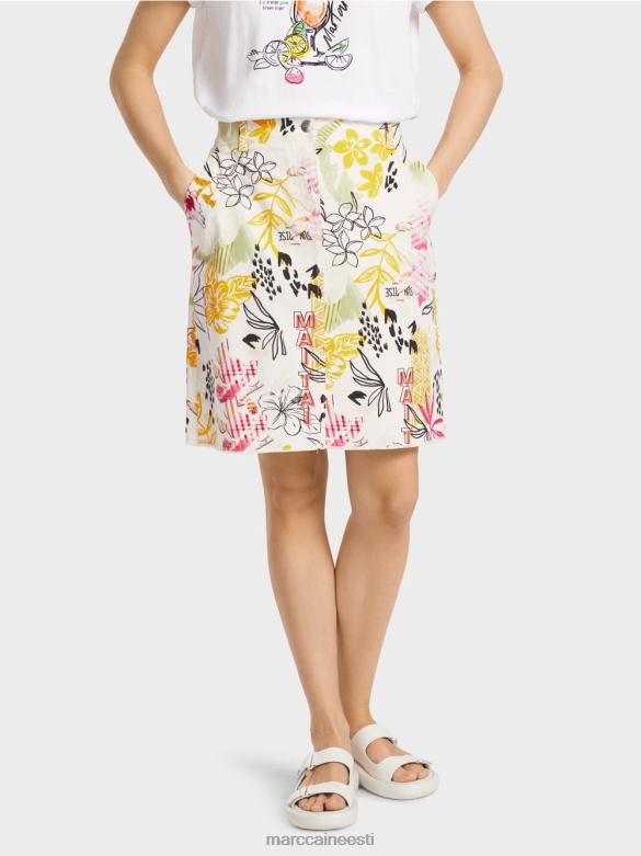 Marc Cain Riietus \"mõtle koos ümber\" miniseelik trükiga J8DT479 kerge limeaad