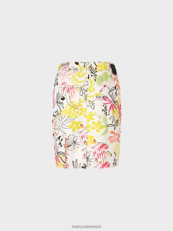 Marc Cain Riietus \"mõtle koos ümber\" miniseelik trükiga J8DT479 kerge limeaad