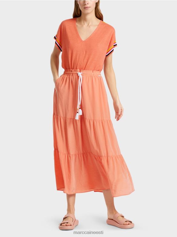 Marc Cain Riietus nööriga voldiline seelik J8DT480 kerge terrakota