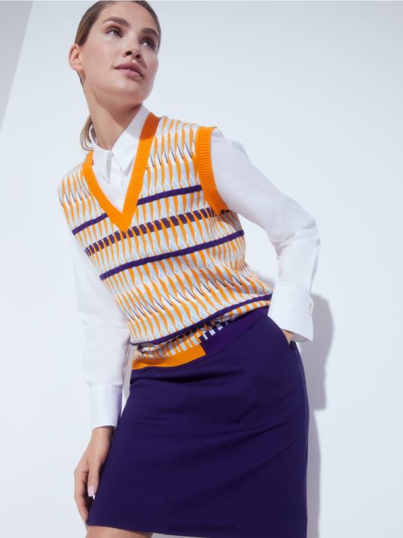 Marc Cain Riietus sale seelik dekoratiivse mc ketiga J8DT514 kuninglik lilla