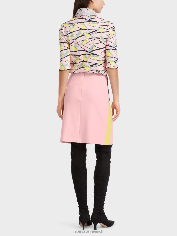 Marc Cain Riietus värvi blokeerivate triipudega miniseelik J8DT473 pehme puuderroosa