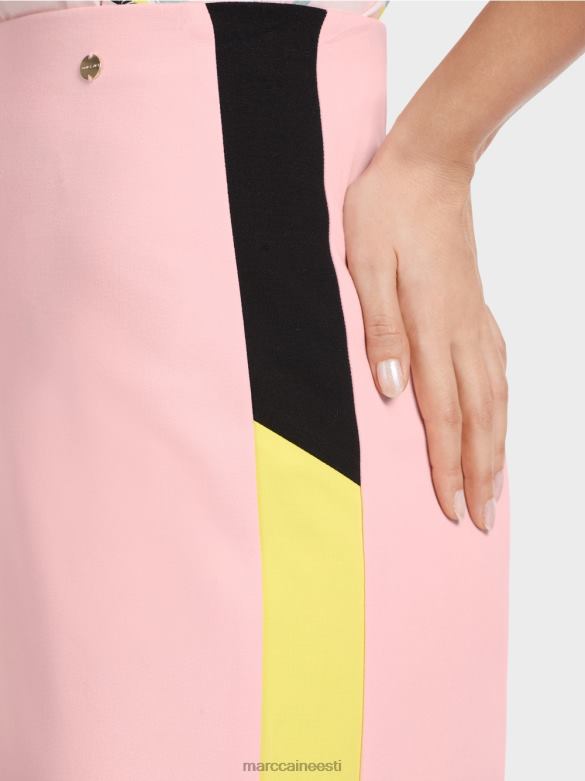 Marc Cain Riietus värvi blokeerivate triipudega miniseelik J8DT473 pehme puuderroosa