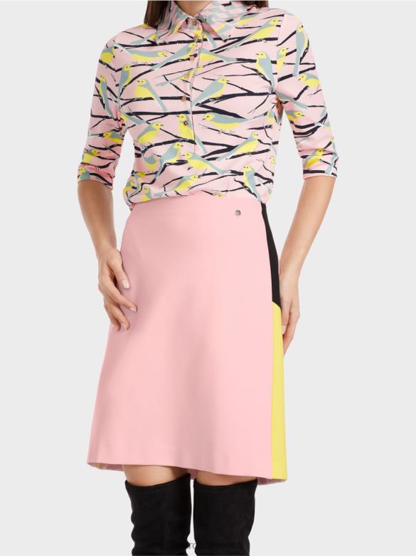 Marc Cain Riietus värvi blokeerivate triipudega miniseelik J8DT473 pehme puuderroosa