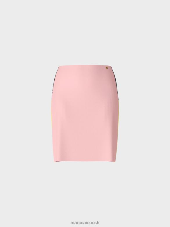 Marc Cain Riietus värvi blokeerivate triipudega miniseelik J8DT473 pehme puuderroosa