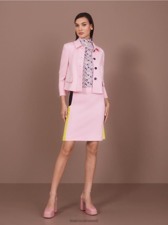 Marc Cain Riietus värvi blokeerivate triipudega miniseelik J8DT473 pehme puuderroosa