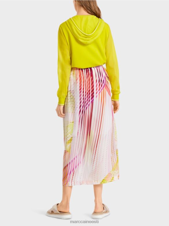 Marc Cain Riietus värviline triibulise mustriga seelik J8DT481 kerge limeaad