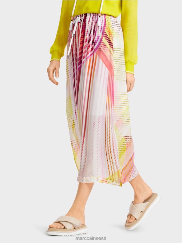 Marc Cain Riietus värviline triibulise mustriga seelik J8DT481 kerge limeaad