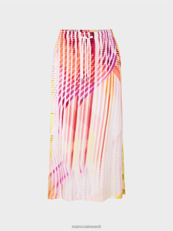 Marc Cain Riietus värviline triibulise mustriga seelik J8DT481 kerge limeaad