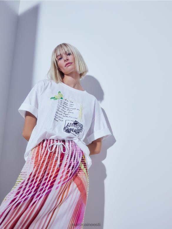 Marc Cain Riietus värviline triibulise mustriga seelik J8DT481 kerge limeaad