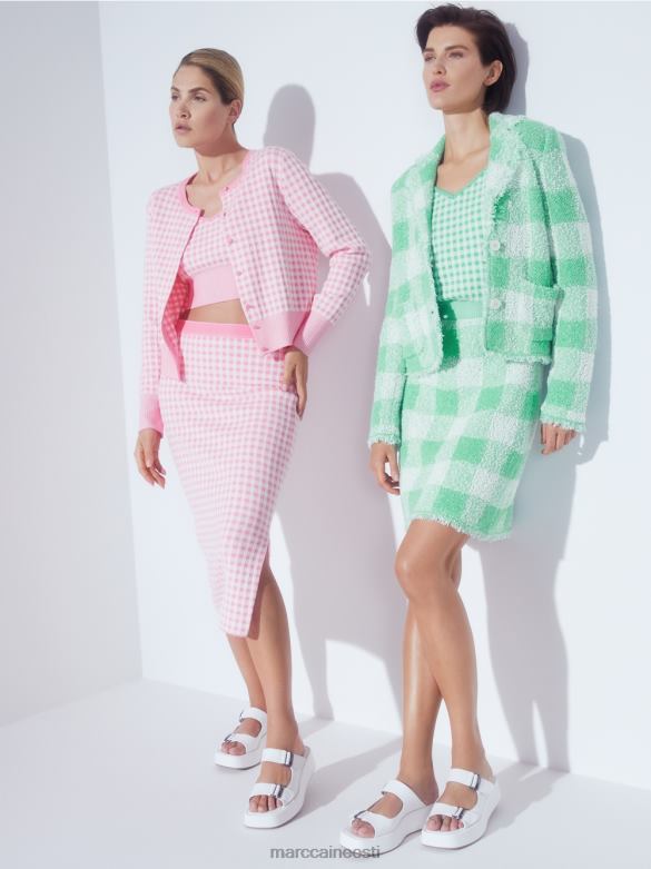 Marc Cain Riietus vichy tšeki seelik \"kootud Saksamaal\" J8DT495 särav jade