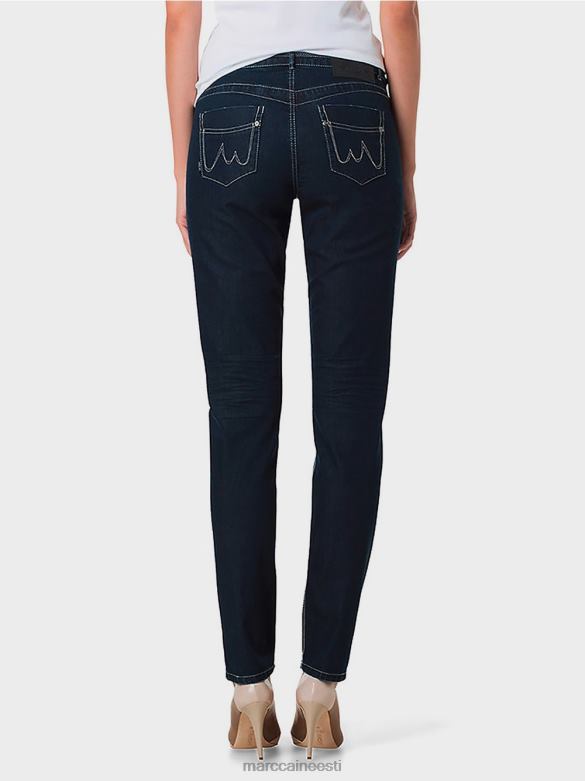 Marc Cain Riietus erksavärviliste õmblustega teksad J8DT834 tumesinine denim