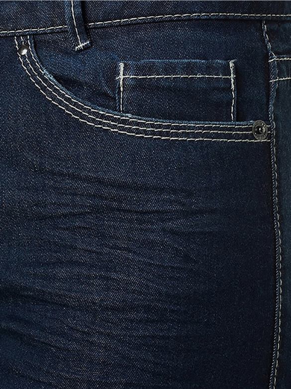 Marc Cain Riietus erksavärviliste õmblustega teksad J8DT834 tumesinine denim