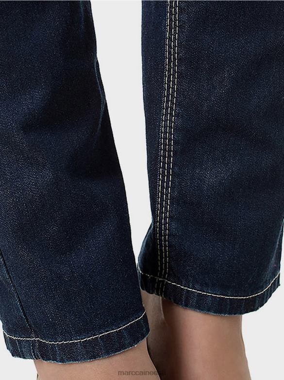 Marc Cain Riietus erksavärviliste õmblustega teksad J8DT834 tumesinine denim