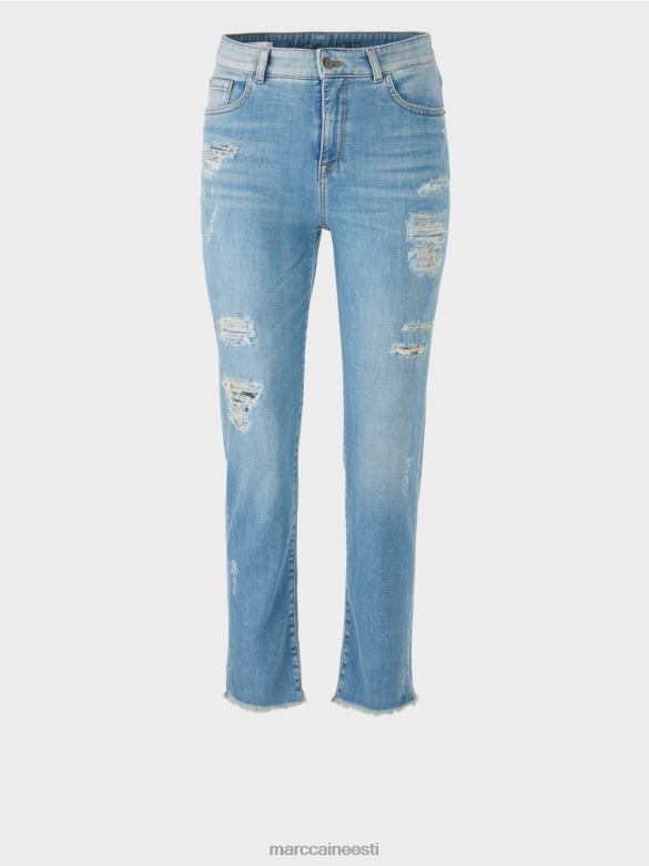 Marc Cain Riietus hävitatud efektidega fyli teksad J8DT748 vintage sinine