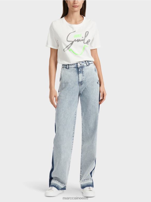 Marc Cain Riietus isetegemise efektiga teksapüksid J8DT761 hele denim