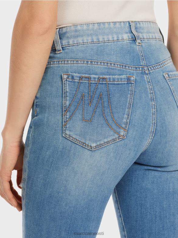 Marc Cain Riietus kasutatud efektidega viietaskulised silea teksad J8DT750 vintage sinine