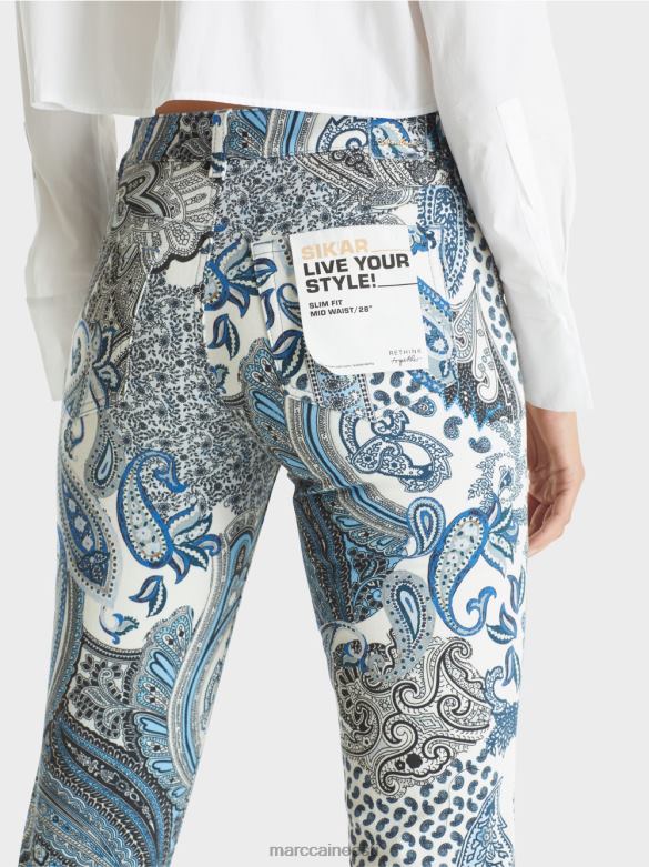 Marc Cain Riietus sikar \"rethink together\" teksad J8DT782 vintage sinine