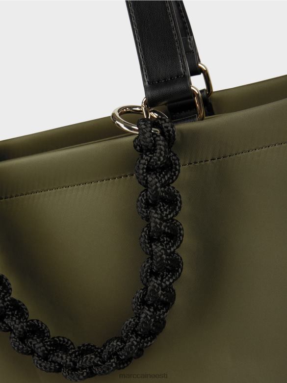 Marc Cain tarvik \"koos ümber mõtlema\" heegeldatud sangakott J8DT1538 kollane oliiv