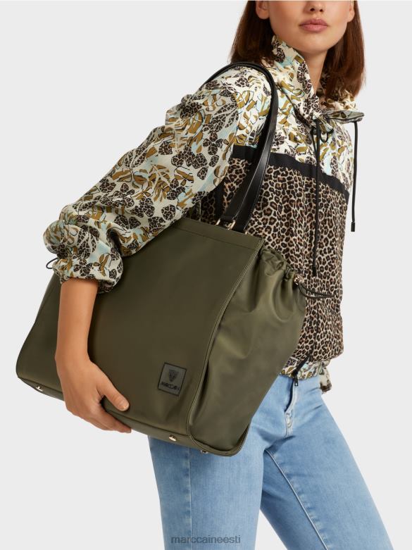 Marc Cain tarvik \"koos ümber mõtlema\" heegeldatud sangakott J8DT1538 kollane oliiv