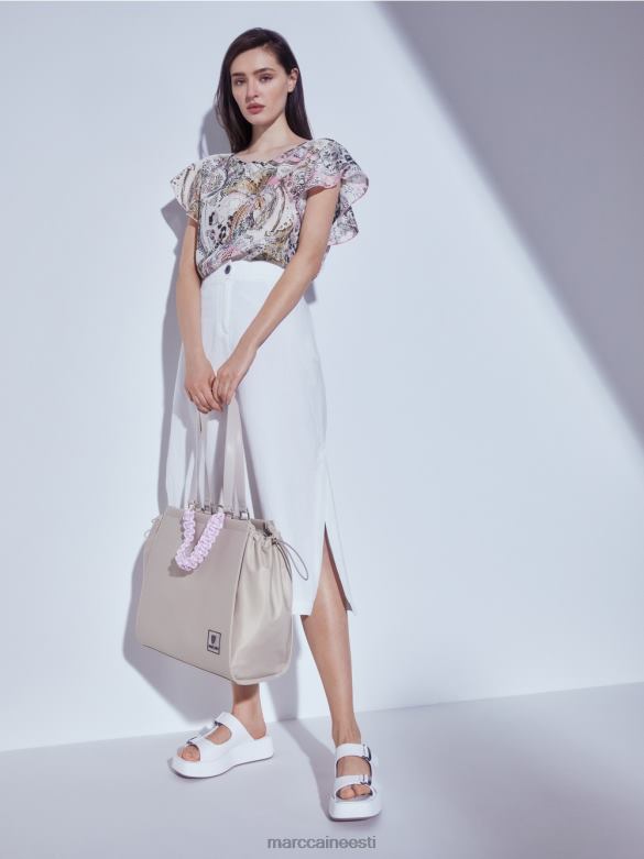 Marc Cain tarvik \"koos ümber mõtlema\" heegeldatud sangakott J8DT1549 pleegitatud liiv