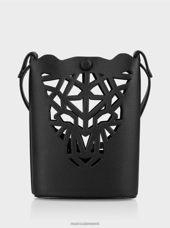 Marc Cain tarvik \"mõtle koos ümber\" leopardpeaga minikott J8DT1525 must