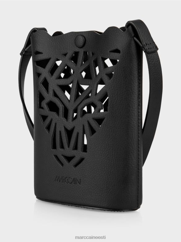 Marc Cain tarvik \"mõtle koos ümber\" leopardpeaga minikott J8DT1525 must