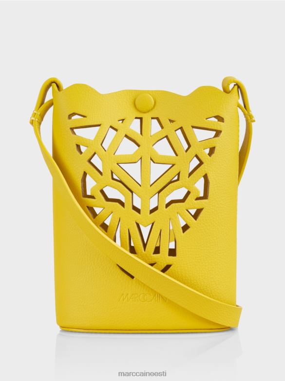 Marc Cain tarvik "mõtle koos ümber" leopardpeaga minikott J8DT1532 sidruniroheline