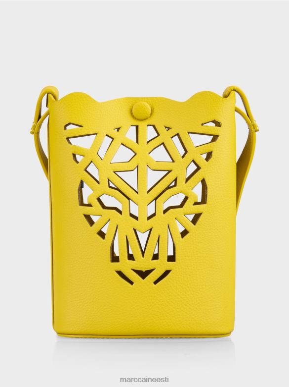 Marc Cain tarvik \"mõtle koos ümber\" leopardpeaga minikott J8DT1532 sidruniroheline