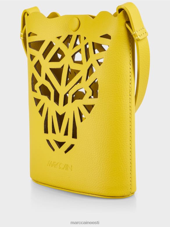 Marc Cain tarvik \"mõtle koos ümber\" leopardpeaga minikott J8DT1532 sidruniroheline