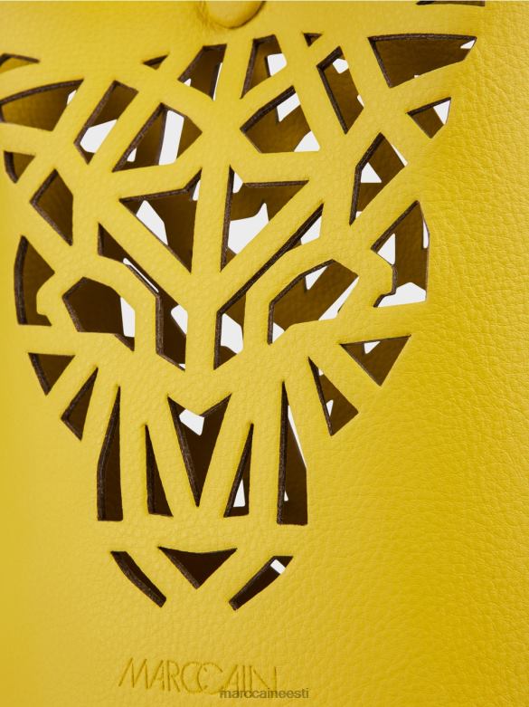 Marc Cain tarvik \"mõtle koos ümber\" leopardpeaga minikott J8DT1532 sidruniroheline