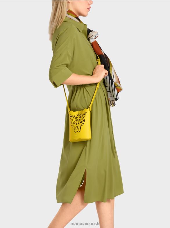 Marc Cain tarvik \"mõtle koos ümber\" leopardpeaga minikott J8DT1532 sidruniroheline