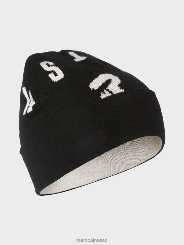 Marc Cain tarvik kootud \"mõtleme koos ümber\" müts J8DT1698 must
