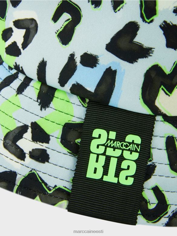 Marc Cain tarvik üleni trükitud müts J8DT1696 pehme pulber sinine