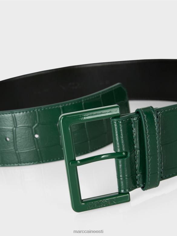 Marc Cain tarvik krokodilli välimusega veisenahast vöö J8DT1744 pime mets