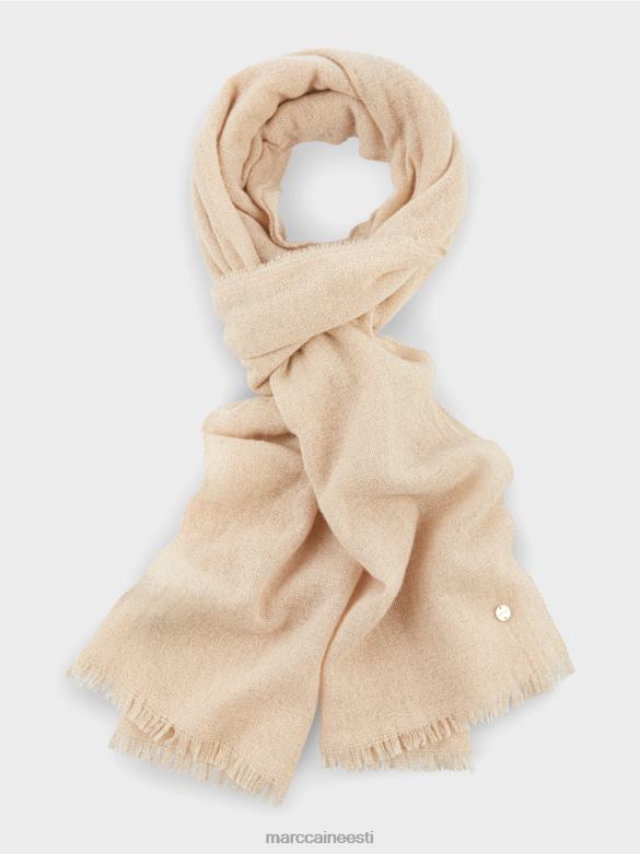 Marc Cain tarvik elegantne kootud sall lureksiga J8DT1678 tume kreem