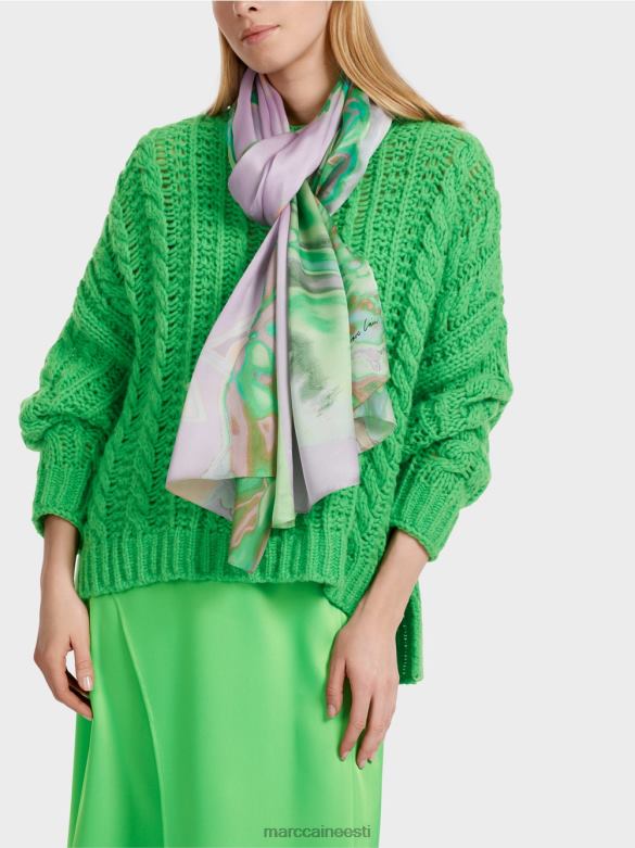 Marc Cain tarvik õrn lillelise disainiga siidsall J8DT1665 särav lavendel